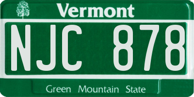 VT license plate NJC878