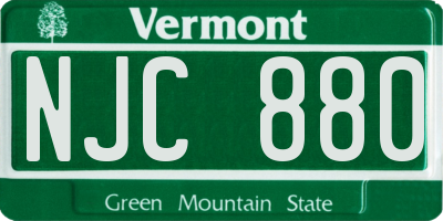 VT license plate NJC880