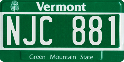 VT license plate NJC881