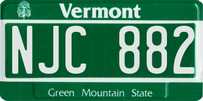 VT license plate NJC882