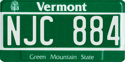 VT license plate NJC884