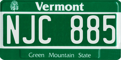 VT license plate NJC885