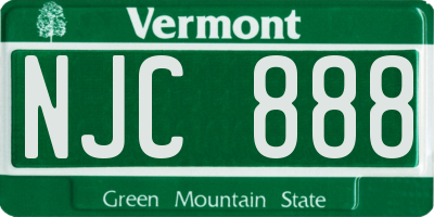VT license plate NJC888