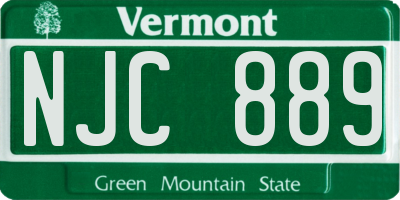 VT license plate NJC889