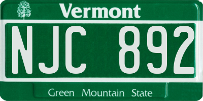 VT license plate NJC892