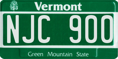 VT license plate NJC900