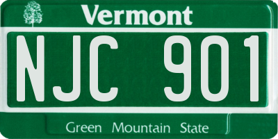 VT license plate NJC901