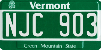 VT license plate NJC903