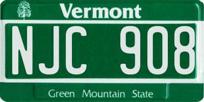VT license plate NJC908
