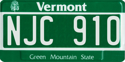 VT license plate NJC910