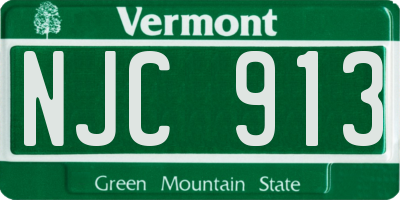 VT license plate NJC913