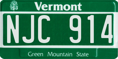 VT license plate NJC914