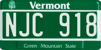 VT license plate NJC918