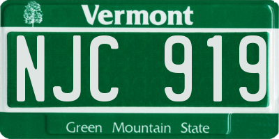 VT license plate NJC919