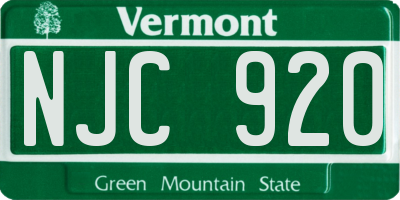 VT license plate NJC920