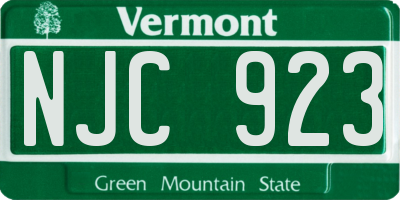 VT license plate NJC923
