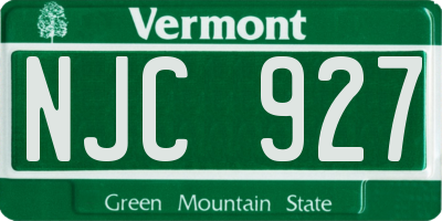 VT license plate NJC927