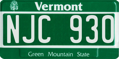 VT license plate NJC930