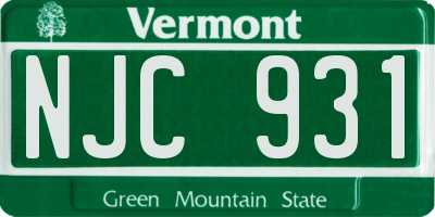 VT license plate NJC931