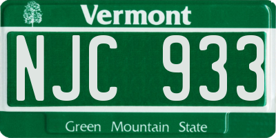 VT license plate NJC933
