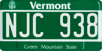 VT license plate NJC938
