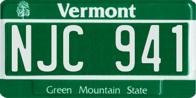 VT license plate NJC941