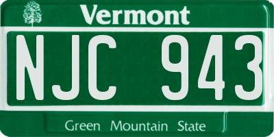 VT license plate NJC943