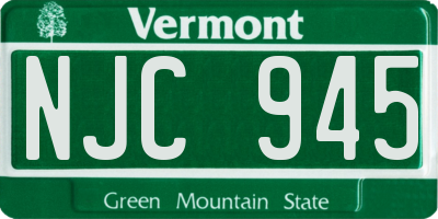 VT license plate NJC945