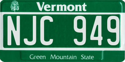 VT license plate NJC949