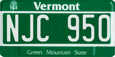 VT license plate NJC950