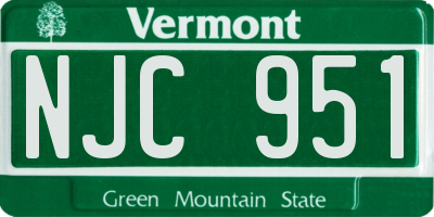 VT license plate NJC951