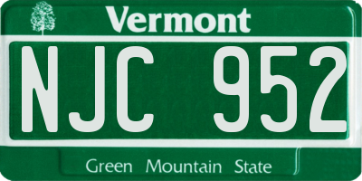 VT license plate NJC952