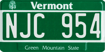 VT license plate NJC954