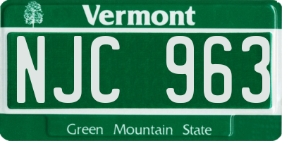 VT license plate NJC963