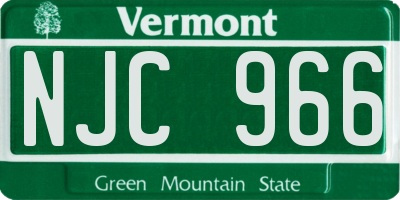 VT license plate NJC966
