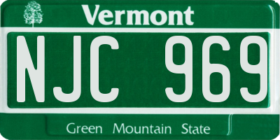 VT license plate NJC969