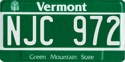 VT license plate NJC972