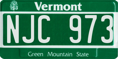VT license plate NJC973