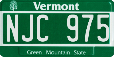 VT license plate NJC975