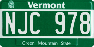 VT license plate NJC978
