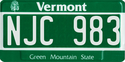 VT license plate NJC983