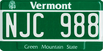 VT license plate NJC988