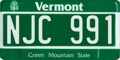 VT license plate NJC991