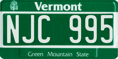 VT license plate NJC995