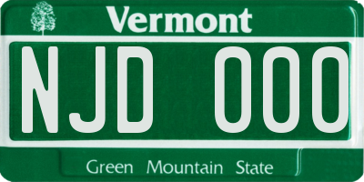 VT license plate NJD000
