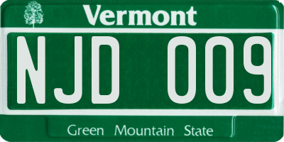 VT license plate NJD009