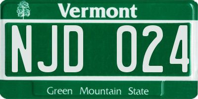 VT license plate NJD024
