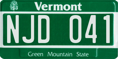 VT license plate NJD041