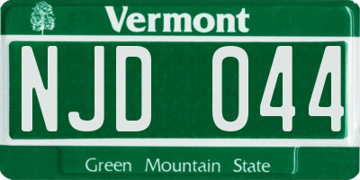 VT license plate NJD044