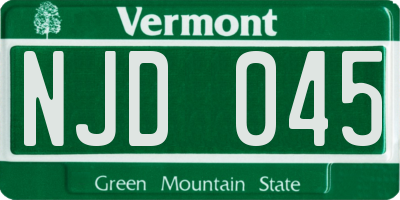 VT license plate NJD045